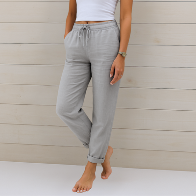 Maja - Pantalon Stretch en Lin Respirant Premium