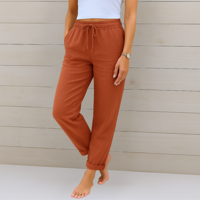 Maja - Pantalon Stretch en Lin Respirant Premium